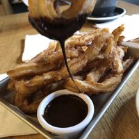 Vegan Churros with Mexican Chocolate Dipping Sauce at Lorca in Stamford