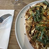 Pumpkin pizza made vegan and gluten free   at Capital Restaurant in North Hobart