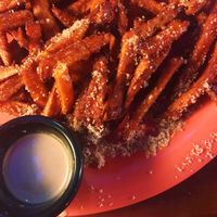 ‘Orleans fries’ with tahini sauce instead of sour cream  at The Friendly Toast in Portsmouth