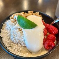 Seasonal Key Lime 
Pie Bowl. Yum! at Atman Juice Bar and Cafe  in Watertown