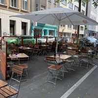 Outside seating   at Engelbat in Cologne