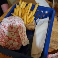 Menu with fries at Desvio Bar in Florianopolis