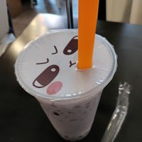 Taro tea with boba at Bae Bae's Kitchen in Pittsburgh