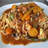 Second time around they gave me vegan pasta  at Divers Diner in Kralendijk