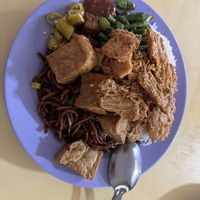 White beehoon and noodles &3 dishes  at Lei Yin Vegetarian 雷音素食 in East Singapore