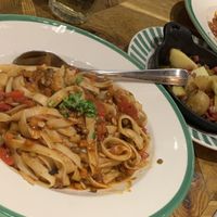Lentil ragu and potatoes with sprouts and vegan pancetta   at ASK Italian in Castleford