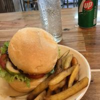 Burger and chips.  at Chay Nha Toi in Ho Chi Minh City