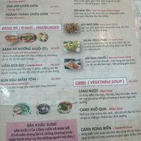 Menu at Chay Nha Toi in Ho Chi Minh City