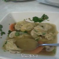 We didn't get the camera out fast enough - this is the wonton soup! at Loving Hut in Cabramatta