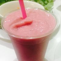 Strawberry shake  at Loving Hut in Cabramatta