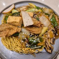 Mi xao don (crispy yellow noodle braised combo) $18.00: sauce was subtle but very nice taste, although texture bit gloopy from the amount of cornstarch in it at Loving Hut in Cabramatta