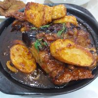 Braised eggplant at Loving Hut in Cabramatta