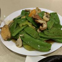 Snow peas and mushroom at Loving Hut in Cabramatta