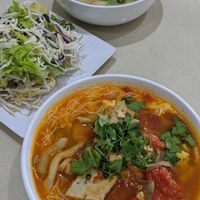 Laksa and tomato soup at Loving Hut in Cabramatta