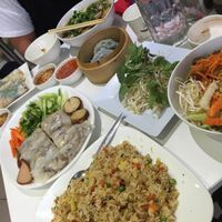 The spread at Loving Hut Cabramatta at Loving Hut in Cabramatta