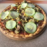 the vegan option   at Yumm Pizza in Istanbul