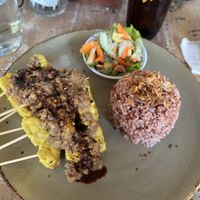 Peanut satay tempeh  at Vegan Soul Kitchen in Penida Island