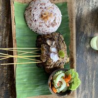 Satay tempeh  at Vegan Soul Kitchen in Penida Island