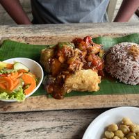 Fried Tofu mit extra Chickpeas  at Vegan Soul Kitchen in Penida Island