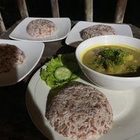 My meal, yes I ate it all 😁  at Vegan Soul Kitchen in Penida Island