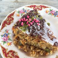 Coconut Carrot & Pistachio cake at Wild Strawberry Cafe in Great Missenden