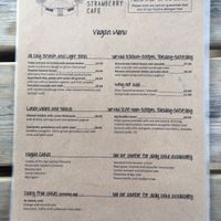 Vegan menu as of End of July - the mix up their menu pretty frequently at Wild Strawberry Cafe in Great Missenden