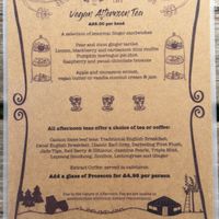 Their new VEGAN afternoon tea menu! at Wild Strawberry Cafe in Great Missenden