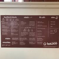 Menu at Boloco in Hanover