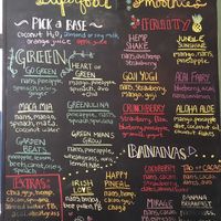 Smoothie menu at Terra Cafe in Easton