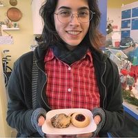 My wife with Holiday cookies!!! at Carina's Bakery in Beaverton