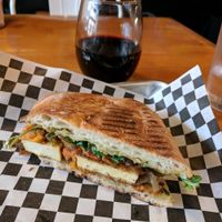 Vegan tofu yam braised panini.  at Esters Enoteca in Seattle