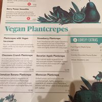 vegan crepe menu at The Pancake Parlour in Melbourne