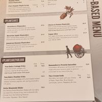 Vegan menu as at 5 July 2025 at The Pancake Parlour in Maribyrnong