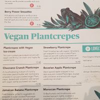 The menu at The Pancake Parlour in Maribyrnong