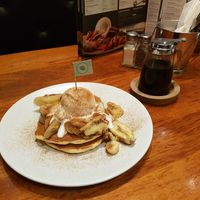 Jamaican banana plantcakes at The Pancake Parlour in Maribyrnong