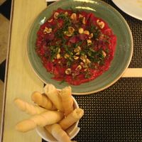 red pepper cappachio at Bon Lloc in Mallorca
