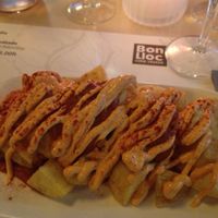 spicy potato starter at Bon Lloc in Mallorca