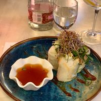 Starter: Filled nems (Vietnamese spring rolls)  at Bon Lloc in Mallorca
