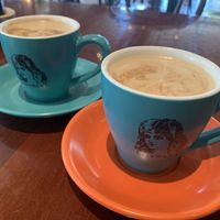 Soy flat whites. Not so good this time   at The Pancake Parlour in Mill Park