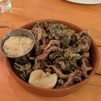 Fried mushrooms at Atomica in Kingston