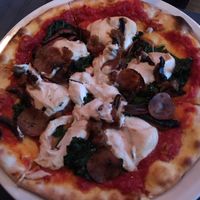 Vegan pizza at Atomica in Kingston