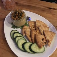 Lemon and Garlic hummus at Atomica in Kingston