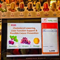 Cashier counter at SF Fruits & Juices - Waterway Point in Northeast Singapore