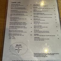 The menu Feb 2025  at Room For A Pony in North Hobart
