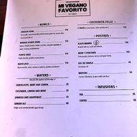 Menu at Mi Vegano Favorito in San Jose Del Cabo