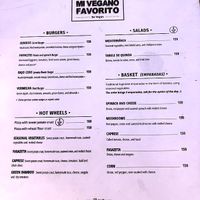 Menu at Mi Vegano Favorito in San Jose Del Cabo