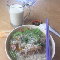 苦瓜米粉湯+ 豆浆  at Variety Vegetarian in Yong Peng