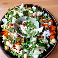 Bowl (from suggestion menu, with pumpkin and vegan feta) at Wildgroei in Delft