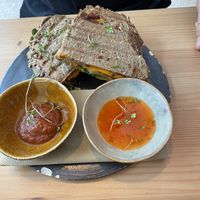 Kimchi and cheese toastie   at Wildgroei in Delft