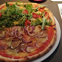 half vegetariana and half cipollona. Great choices!! at Café Piccolina in Aarhus